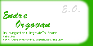 endre orgovan business card